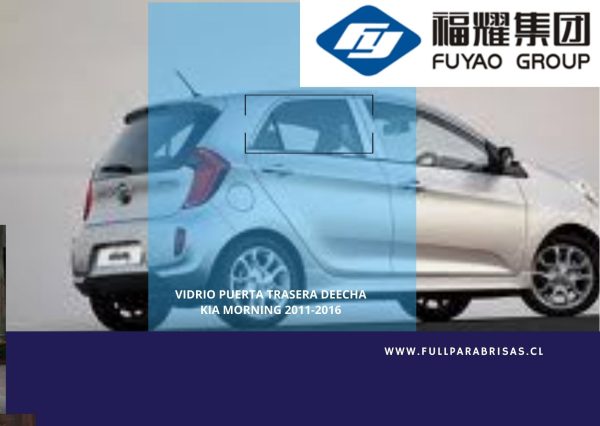 VIDRIO PUERTA TRASERA DERECHA KIA MORNING 2011-2016