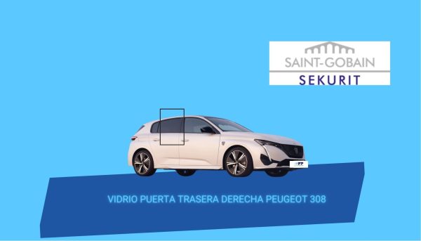 VIDRIO PUERTA TRASERA DERECHA PRIVACE PEUGEOT 308 2021-2024 SAINT GOBAIN SEKURIT
